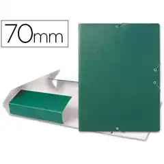 CARPETA PROYECTOS LIDERPAPEL Fº LOMO 70MM CARTON GOFRADO VERDE PJ76 37350