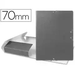 CARPETA PROYECTOS LIDERPAPEL Fº LOMO 70MM CARTON GOFRADO GRIS PJ73 37352