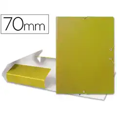 CARPETA PROYECTOS LIDERPAPEL Fº LOMO 70MM CARTON GOFRADO AMARILLA PJ71 37353