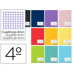 LIBRETA LIDERPAPEL SMART A5 80 HJ 60G/M2 CUADRO 4MM CON MARGEN COLORES SURTIDOS T. BLANDA LB01 37577