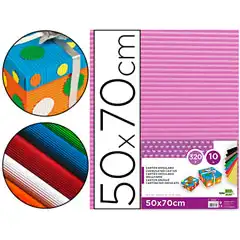 CARTON ONDULADO LIDERPAPEL 50 X 70CM 320G/M2 ROSA CN04 37638