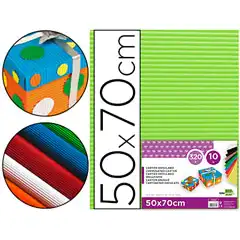 CARTON ONDULADO LIDERPAPEL 50 X 70CM 320G/M2 VERDE PISTACHO CN09 37643