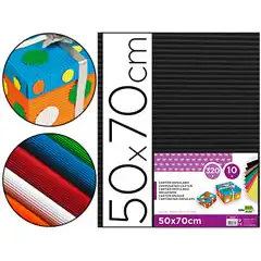 CARTON ONDULADO LIDERPAPEL 50 X 70CM 320G/M2 NEGRO CN14 37649