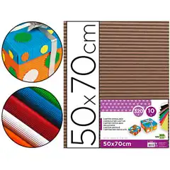 CARTON ONDULADO LIDERPAPEL 50 X 70CM 320G/M2 MARRON CN15 37650