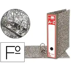 ARCHIVADOR DE PALANCA LIDERPAPEL Fº CLASSIC RED CARTON ENTRECOLADO SIN RADO LOMO 80MM GRIS COMPRESOR METALICO AZ01 37743