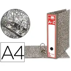 ARCHIVADOR DE PALANCA LIDERPAPEL A4 CLASSIC RED CARTON ENTRECOLADO SIN RADO LOMO 80MM GRIS COMPRESOR METALICO AZ03 37746