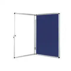 VITRINA DE ANUNCIOS FIELTRO AZUL MARCO ALUMINIO CERRADURA 60X90 CM Q-CONNECT 38184 KF04170