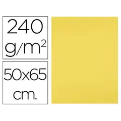 CARTULINA LIDERPAPEL 50X65 CM 240G/M2 AMARILLO LIMON CX03 43468