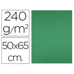 CARTULINA LIDERPAPEL 50X65 CM 240G/M2 VERDE NAVIDAD CX15 43484