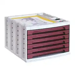 MODULO Q-CONNECT 6 CAJONES BURDEOS KF18433 43583 MODULO Q-CONNECT 6 CAJONES BURDEOS KF18433 43583
