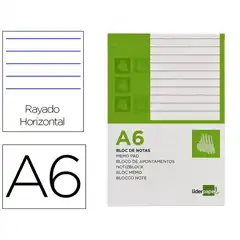 BLOC NOTAS LIDERPAPEL HORIZONTAL A6 80 HJ 60G/M2 PERFORADO BN12 48395