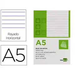 BLOC NOTAS LIDERPAPEL HORIZONTAL A5 80 HJ 60G/M2 PERFORADO BN13 48396