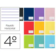 LIBRETA LIDERPAPEL SMART A5 80 HJ 60G/M2 HORIZONTAL CON DOBLE MARGEN COLORES SURTIDOS T. BLANDA LB34 51711