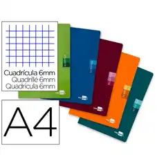 LIBRETA LIDERPAPEL SCRIPTUS A4 48 HJ 90G/M2 CUADRO 6MM CON MARGEN LA07 52159
