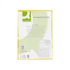 SUBCARPETA CARTULINA Q-CONNECT DIN A4 AMARILLA CON VENTANA TRANSPARENTE 120 G/M2 KF15244 53224