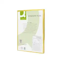 SUBCARPETA CARTULINA Q-CONNECT DIN A4 AMARILLA CON VENTANA TRANSPARENTE 120 G/M2 KF15244 53224