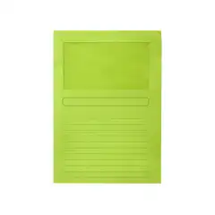 SUBCARPETA CARTULINA Q-CONNECT DIN A4 VERDE CON VENTANA TRANSPARENTE 120 GR KF15247 53227
