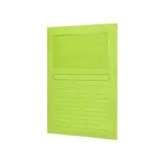 SUBCARPETA CARTULINA Q-CONNECT DIN A4 VERDE CON VENTANA TRANSPARENTE 120 GR KF15247 53227