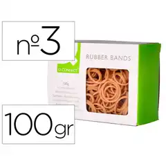 GOMILLAS ELASTICAS Q-CONNECT 100 GR NUMERO 3 30 X 2 MM KF14691 54308