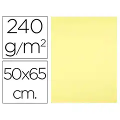 CARTULINA LIDERPAPEL 50X65 CM 240 G/M2 AMARILLO MEDIO CT54 61192