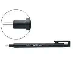 PORTAGOMAS TOMBOW CON CLIP PUNTA GOMA NEGRA REDONDA 2,3 MM DIAMETRO COLOR NEGRO 63010
