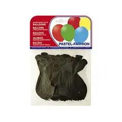 GLOBO 100% LATEX BIODEGRADABLE PASTEL NEGRO BOLSA DE 20 UDS 26021 (20021) 63224