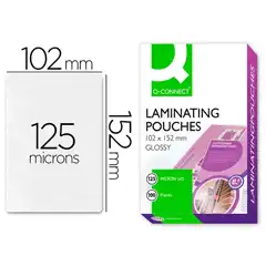 BOLSA DE PLASTIFICAR Q-CONNECT 102 X 152 MM 125 MC CARNET DE FUTBOL CAJA DE 100 UDS KF01223 63421