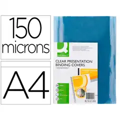 Material TAPA DE ENCUADERNACION Q-CONNECT PVC A4 INCOLORA 150 MC CAJA 100 UDS KF32120 63458