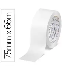PRECINTO CINTA ADHESIVA Q-CONNECT PP BLANCA 66 MT X 75 MM PARA EMBALAJE KF11211 63585