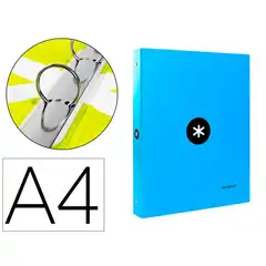 CARPETA ANTARTIK A4 FORRADA 4 ANILLAS 25 MM REDONDAS COLOR AZUL KA41 63728