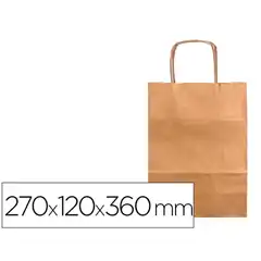 BOLSA KRAFT MARRON ASA RETORCIDA 270x120x360 25U LIDERPAPEL KF18671 63750