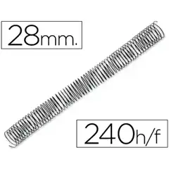 ESPIRAL METALICO Q-CONNECT 64 5:1 28MM 1,2MM CAJA DE 50 UDS KF04438 64079