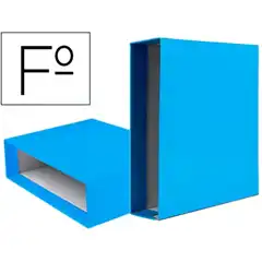 CAJA ARCHIVADOR LIDERPAPEL DE PALANCA CARTON Fº DOCUMENTA LOMO 75MM CELESTE CZ34 64591