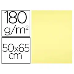 CARTULINA LIDERPAPEL 50X65 CM 180 GR AMARILLO MEDIO PAQ. DE 25 HJ CT50 67855