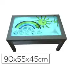 MESA CON LUZ HENBEA MADERA DE HAYA SUPERFICIE METACRILATO BLANCO Y LUCES LED 90X55X45 CM 1000 68400