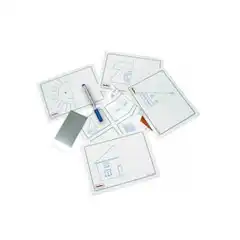 JUEGO TARJETAS REUTILIZABLES HENBEA IMAGINA Y COMPLETA PLASTICO FLEXIBLE CON ILUSTRACIONES 21X15 CM 737 68407