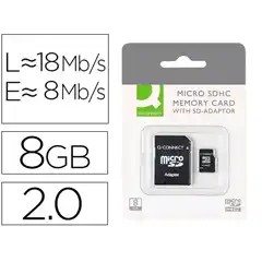 MEMORIA SD MICRO Q-CONNECT FLASH 8 GB CLASE 4 CON ADAPTADOR KF16011 72648