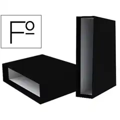 CAJA ARCHIVADOR LIDERPAPEL DE PALANCA CARTON Fº DOCUMENTA LOMO 75MM COLOR NEGRO CZ14 72767