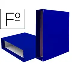 CAJA ARCHIVADOR LIDERPAPEL DE PALANCA CARTON Fº DOCUMENTA LOMO 75MM COLOR AZUL CZ16 72769