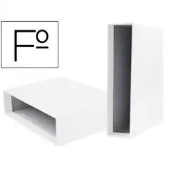 CAJA ARCHIVADOR LIDERPAPEL DE PALANCA CARTON Fº DOCUMENTA LOMO 75MM COLOR BLANCA CZ21 72774