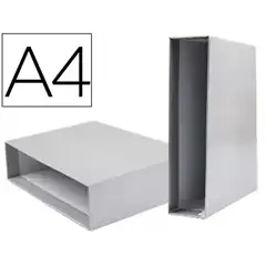 CAJA ARCHIVADOR LIDERPAPEL DE PALANCA CARTON DIN A4 DOCUMENTA LOMO 75MM COLOR GRIS CZ27 72780