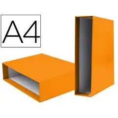 CAJA ARCHIVADOR LIDERPAPEL DE PALANCA CARTON DIN A4 DOCUMENTA LOMO 75MM COLOR NARANJA CZ28 72781