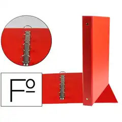 CARPETA LIDERPAPEL 4 ANILLAS 25 MM REDONDAS PLASTICO Fº COLOR ROJO CA80 73740