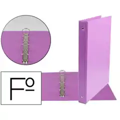 CARPETA LIDERPAPEL 4 ANILLAS 25 MM REDONDAS PLASTICO Fº COLOR LILA CA85 73744