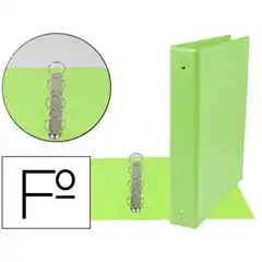 CARPETA LIDERPAPEL 4 ANILLAS 40 MM REDONDAS PLASTICO Fº COLOR VERDE PISTACHO CH25 73749