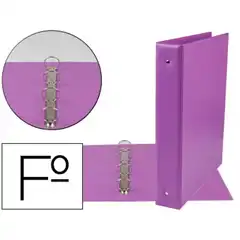 CARPETA LIDERPAPEL 4 ANILLAS 40 MM REDONDAS PLASTICO Fº COLOR LILA CH27 73750