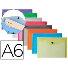 CARPETA LIDERPAPEL DOSSIER BROCHE PP DIN A6 PACK DE 12 COLORES SURTIDOS DS59 74144