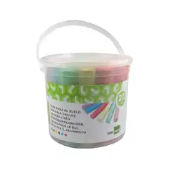 TIZA COLOR LIDERPAPEL P/ SUELO BOTE DE 20 UNIDADES 74355