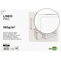 Material BLOC DIBUJO LIDERPAPEL LINEAL ENCOLADO 230X325MM 20 HJ 180 GR/M2 CON RECUADRO DL09 75629