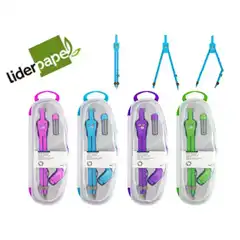 COMPAS LIDERPAPEL ARTICULADO CON ADAPTADOR UNIVERSAL COLOR MP17 77452